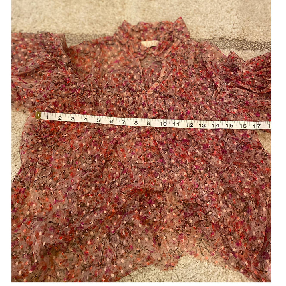 byTimo Floral Sheer Ruffled Top - Picture 8 of 8